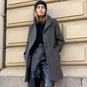 Aritzia Wilfred The Cocoon Coat Charcoal